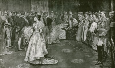 Hennes Majestets tegnestue i Buckingham Palace, presentasjonsøyeblikket av William Hatherell