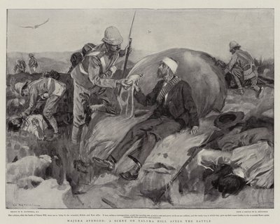 Majuba hevnet, en scene på Talana Hill etter slaget av William Hatherell