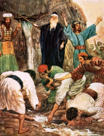 Moses slår på steinen av William Hatherell