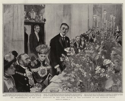 Mr Chamberlain in the City, svar til Lord Mayor ved lunsjen i Mansion House av William Hatherell