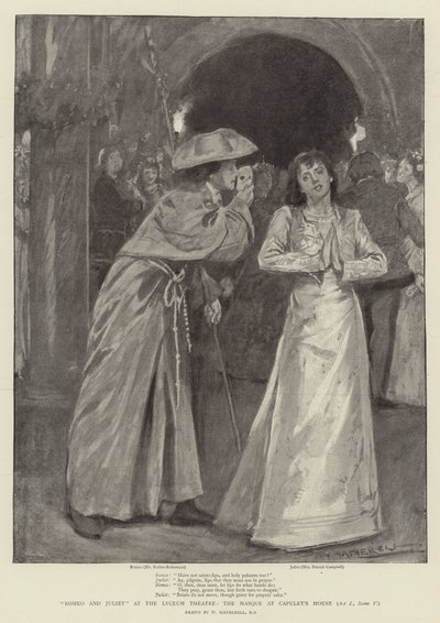 Romeo og Julie på Lyceum Theatre, masken ved Capulets hus, Act I, Scene V av William Hatherell