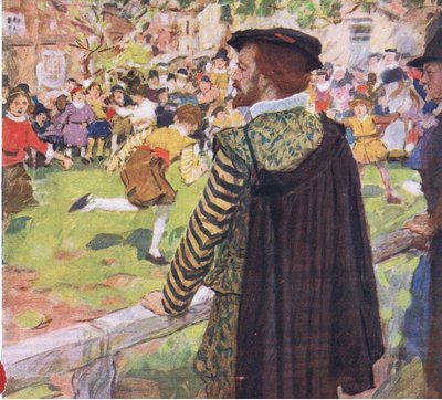 Shakespeare ser på barn som leker i nærheten av Temple Bar, fra My Magazine, pub.1922 av William Hatherell