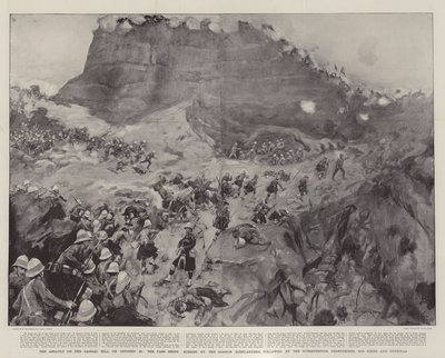 Angrepet på Dargai-høyden 20. oktober, passet ble forhastet av Gordon Highlanders, etterfulgt av Dorsetshires, Derbyshires, 3rd Sikhs og Gurkhas av William Hatherell