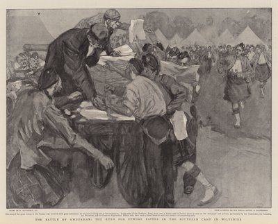 Slaget ved Omdurman, Rush for Sunday Papers i den sørlige leiren i Wiltshire av William Hatherell