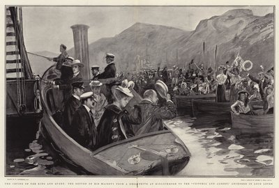Kongen og dronningens cruise, Hans Majestets retur fra en Deer Drive ved Kinlochmore til Victoria og Albert, forankret i Loch Leven av William Hatherell