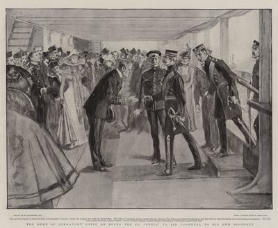 Hertugen av Connaught går om bord på SS Nubia for å ta farvel med sitt eget regiment av William Hatherell