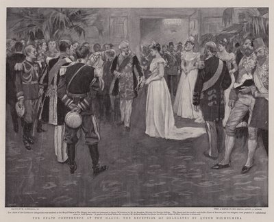 Fredskonferansen i Haag, mottakelse av delegater av dronning Wilhelmina av William Hatherell