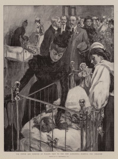 Prinsen og prinsessen av Wales besøk på New Alexandra Hospital for Children av William Hatherell