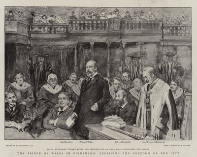 Prinsen av Wales i Edinburgh, mottar Freedom of the City av William Hatherell