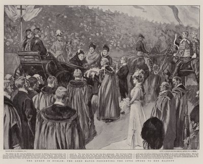 Dronningen i Dublin, Lord Mayor presenterer Civic Sword til Hennes Majestet av William Hatherell