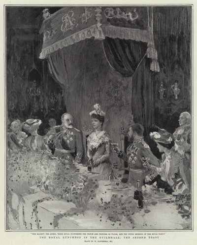 Den kongelige lunsjen i Guildhall, den andre skålen av William Hatherell