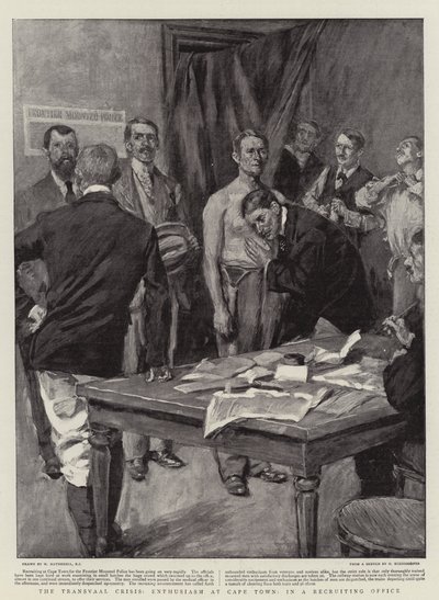 Transvaal-krisen, entusiasme i Cape Town, i et rekrutteringskontor av William Hatherell