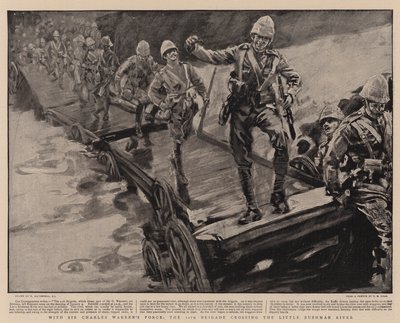 Med Sir Charles Warrens styrke krysser 11. brigade Little Bushman River av William Hatherell