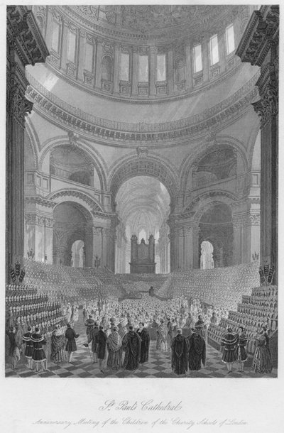 St. Pauls Katedral. Jubileumsmøte for barna til Charity Schools of London, c1841 av William Haydon Fuge