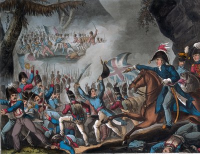 Slaget ved Pyreneene, 27. juli 1813, trykt av J.C. Stadler (aktiv 1780-1813), utgitt av Thomas Tegg, 1. april 1818 (farget akvatint) av William Heath