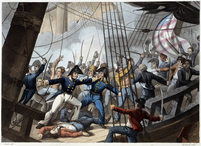Kollisjon av den amerikanske båten Chesapeake av William Heath