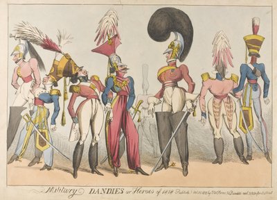 Militære dandies eller helter fra 1818, 1818 (farget etsning) av William Heath