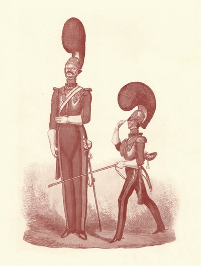 Viser forskjellen mellom mannen og offiseren, 1830-1840, 1909 av William Heath