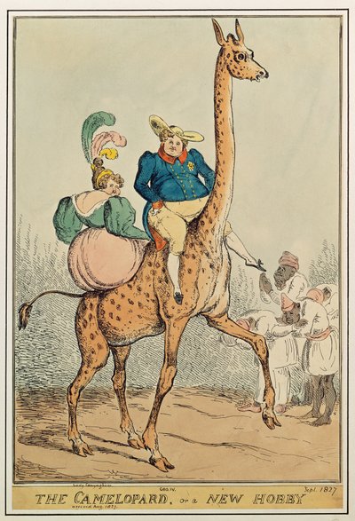 The Camelopard, or a New Hobby, 1827 (fargegravering) av William Heath