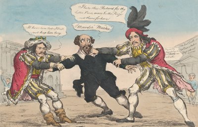 The Rival Richards, eller Shakespeare in Danger, 18. mai 1814. av William Heath