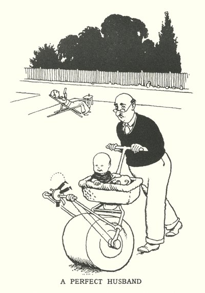 En perfekt ektemann (litho) av William Heath Robinson