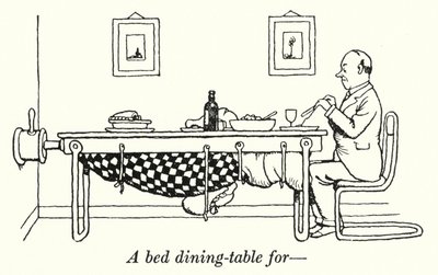 Et senge spisebord for (litho) av William Heath Robinson