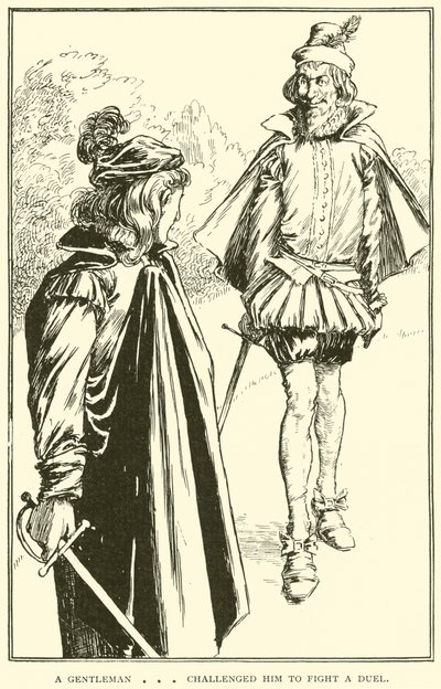 En gentleman? utfordret ham til å kjempe en duell av William Heath Robinson