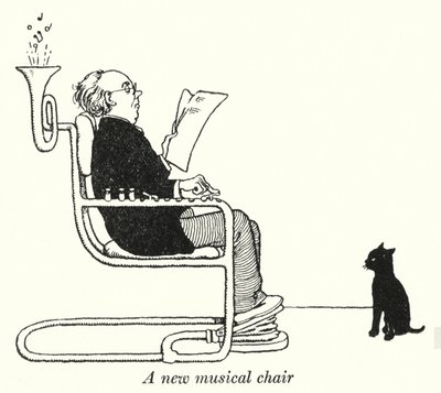 En ny musikalsk stol (litho) av William Heath Robinson