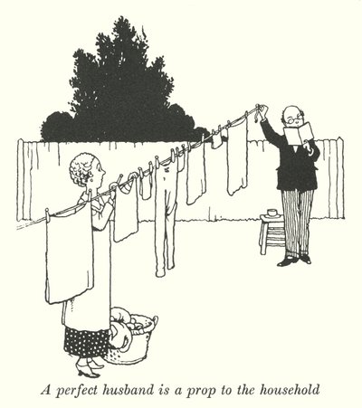 En perfekt ektemann er en rekvisitt til husholdningen (litho) av William Heath Robinson