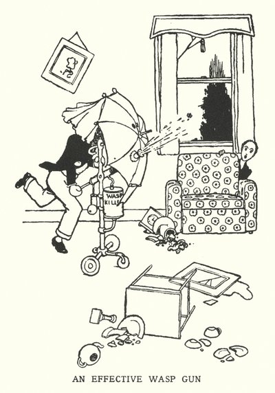 En effektiv vepsepistol (litho) av William Heath Robinson