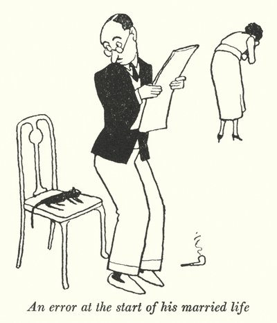 En feil i begynnelsen av hans gifte liv (litho) av William Heath Robinson