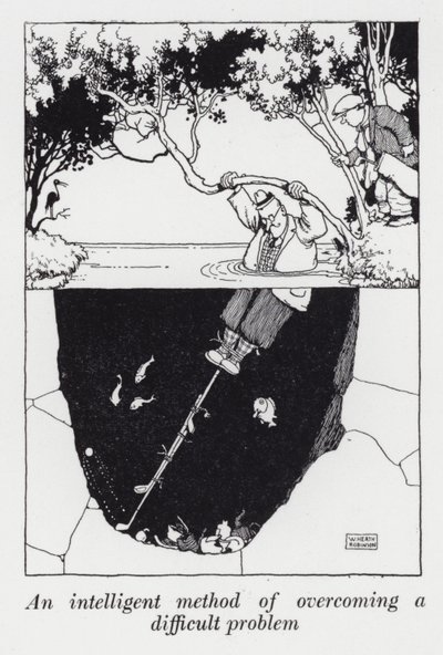 En intelligent metode for å overvinne et vanskelig problem (litho) av William Heath Robinson