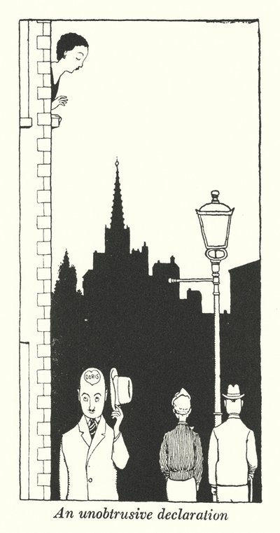 En ikke-påtrengende erklæring (litho) av William Heath Robinson