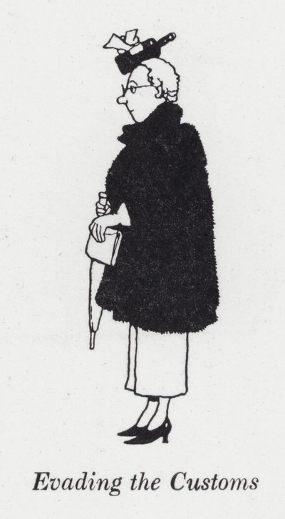 Unngå tollvesenet (litho) av William Heath Robinson
