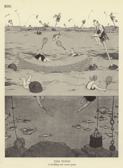 Fish Tennis, et spennende nytt vannspill av William Heath Robinson