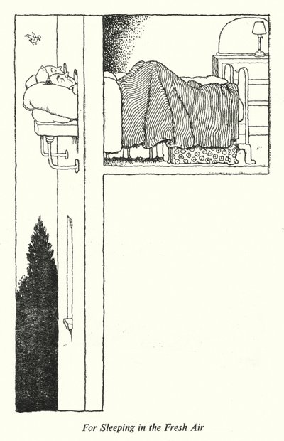 For å sove i frisk luft (litho) av William Heath Robinson