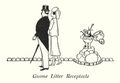 Gnome søppelbeholder (litho) av William Heath Robinson
