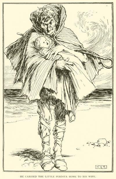 Han bar den lille Perdita hjem til sin kone av William Heath Robinson