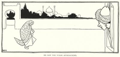 Han så sykepleieren nærme seg (gravering) av William Heath Robinson