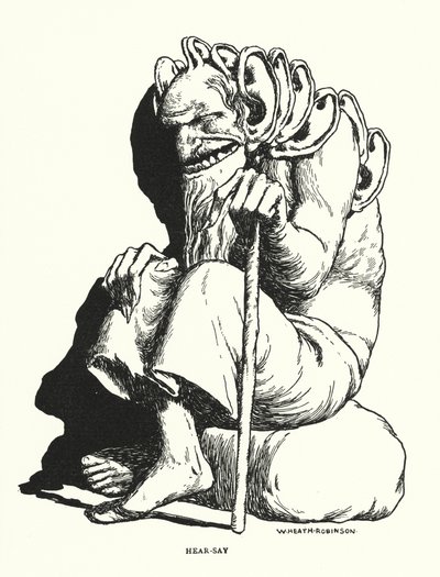 Hør-si (litho) av William Heath Robinson