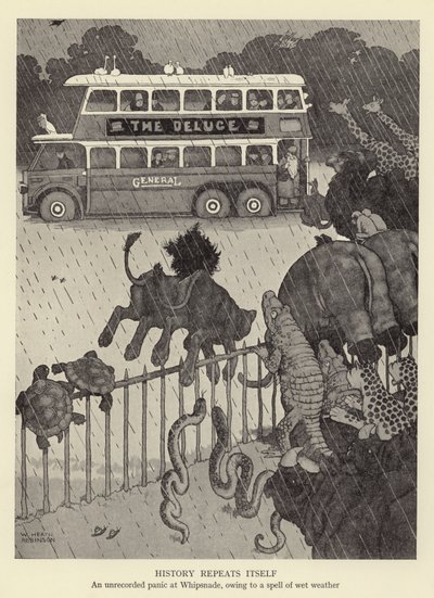 Historien gjentar seg selv, en uregistrert panikk ved Whipsnade, på grunn av en periode med vått vær av William Heath Robinson