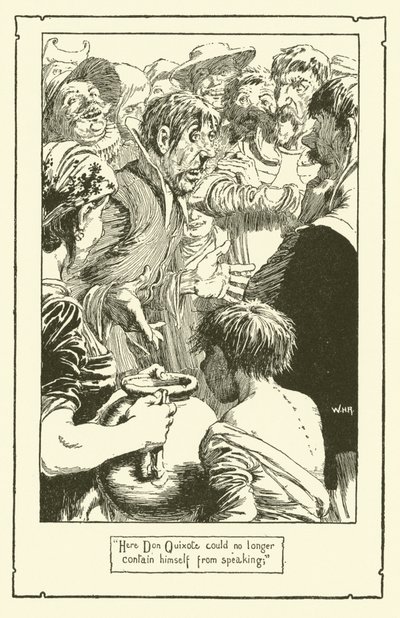 Illustrasjon for Don Quixote (litho) av William Heath Robinson