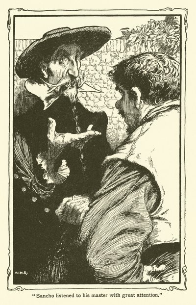Illustrasjon for Don Quixote (litho) av William Heath Robinson