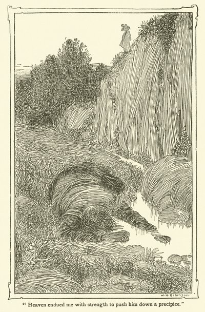 Illustrasjon for Don Quixote (litho) av William Heath Robinson