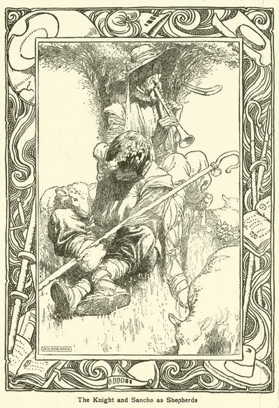Illustrasjon for Don Quixote (litho) av William Heath Robinson