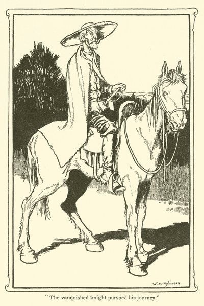 Illustrasjon for Don Quixote (litho) av William Heath Robinson