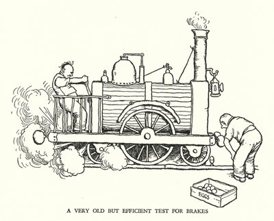 Illustrasjon for Railway Ribaldry av W Heath Robinson (litho) av William Heath Robinson