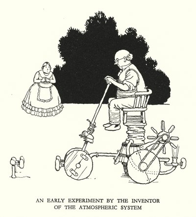 Illustrasjon for Railway Ribaldry av W Heath Robinson (litho) av William Heath Robinson