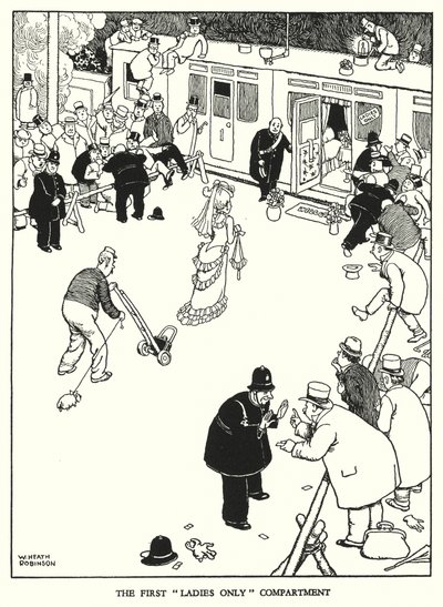 Illustrasjon for Railway Ribaldry av W Heath Robinson (litho) av William Heath Robinson