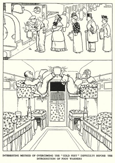 Illustrasjon for Railway Ribaldry av W Heath Robinson (litho) av William Heath Robinson